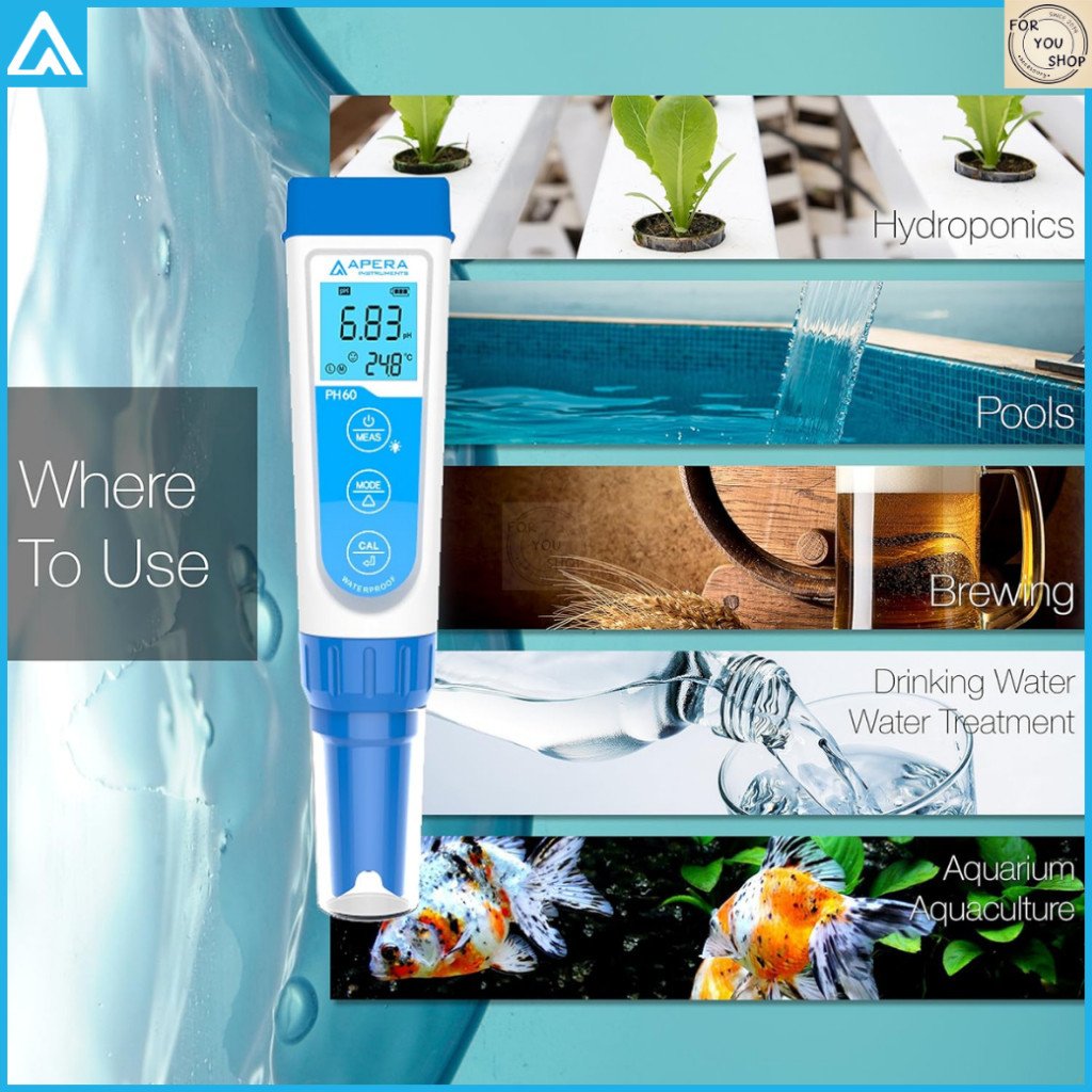 Apera Instruments เครื่องวัด pH รุ่น PH60 pH Meter กันน้ำ หัววัดเปลี่ยนได้ แม่นยำสูง ±0.01 หน้าจอLCD - Image 7