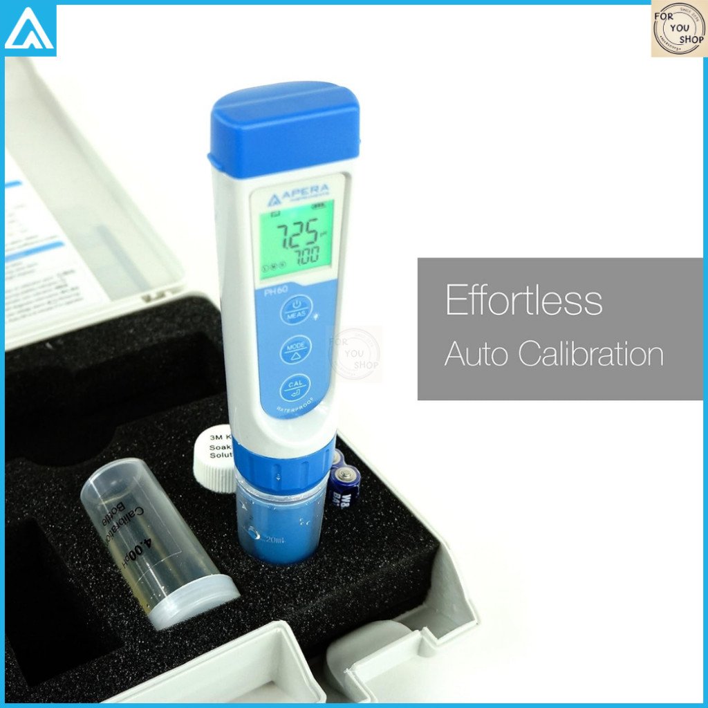 Apera Instruments เครื่องวัด pH รุ่น PH60 pH Meter กันน้ำ หัววัดเปลี่ยนได้ แม่นยำสูง ±0.01 หน้าจอLCD - Image 4