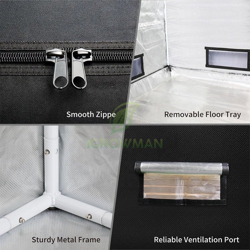 เต็นท์ปลูก เต็นท์สำหรับปลูกต้นไม้ เต็นท์ปลูกต้นไม้ Grow Tent ขนาด 120x120x200ซม.โรงเรือน 600D - Image 3