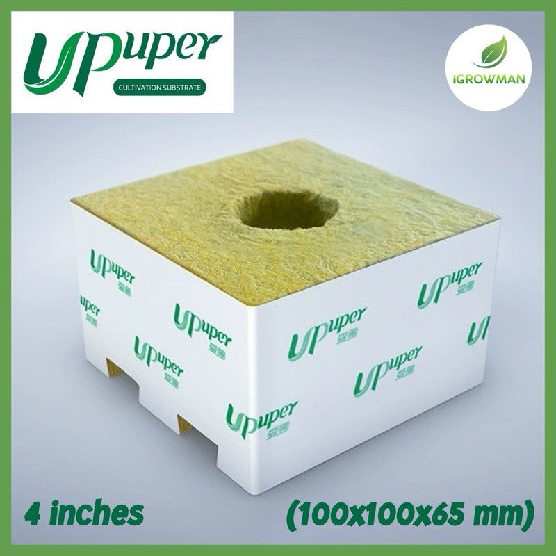 Upuper Rockwool Cubes ร็อควูลก้อน 4นิ้ว ใยหินปลูกต้นไม้ สำหรับปลูกต้นไม้ CB100S Cultivation Plug - Image 4