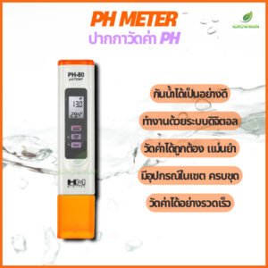 PH-80 HM pH Meter ปากกาวัดค่า pH วัดค่าน้ำ วัดค่า pH แม่นยำ Digital ปากกาพีเอช ใช้งานง่าย