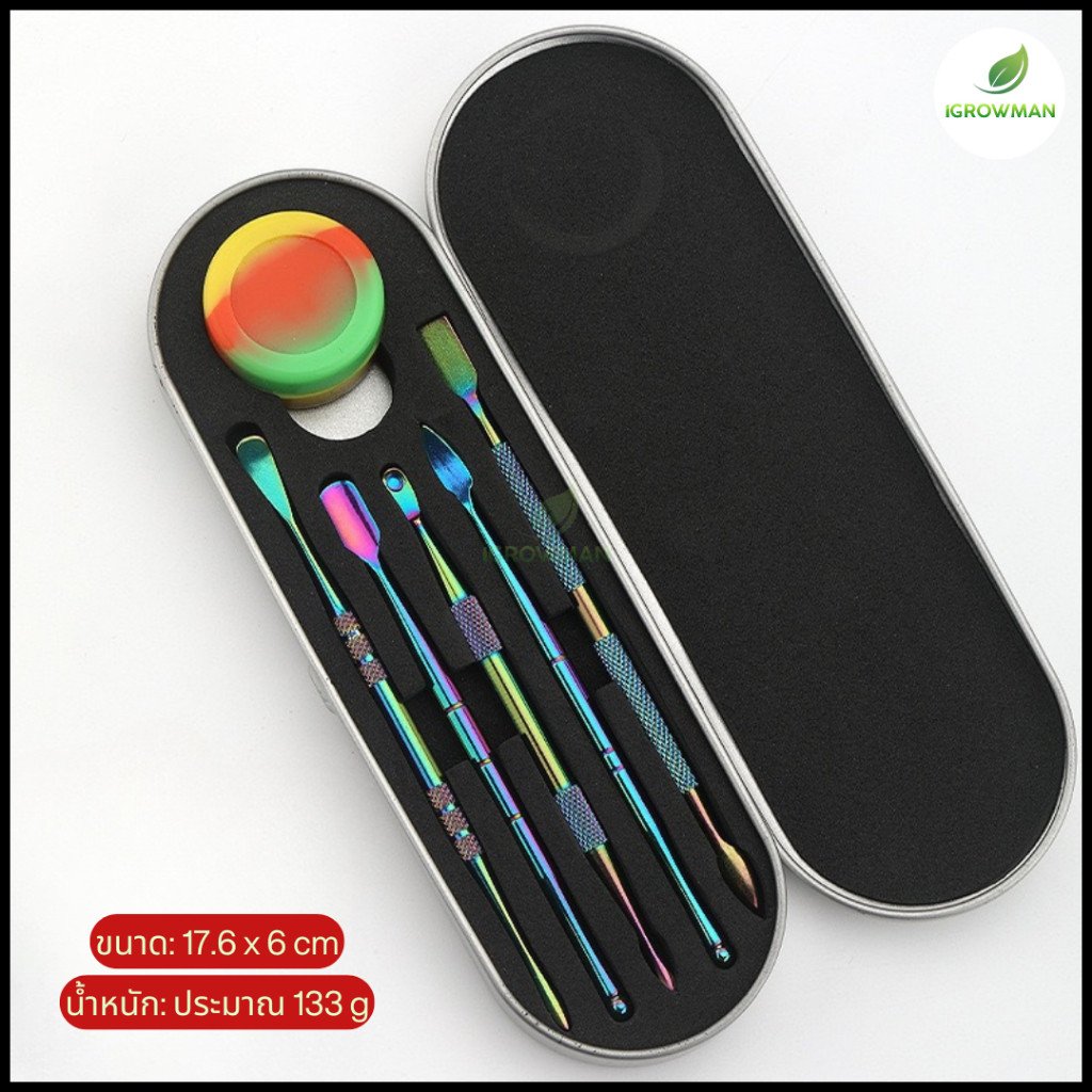 Dab Tool Stainless Steel ไม้แด๊บ สแตนเลส แบบสองหัว ครบเซ็ต ไม้ตักแด๊บ ไม้ตักโรซิ่น tool with rosin - Image 3
